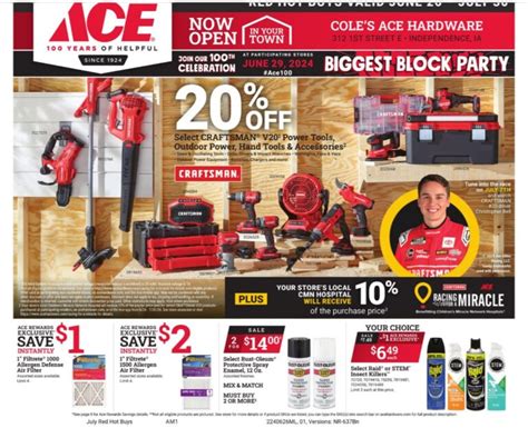 Ace Hardware Ad July Red Hot Buys