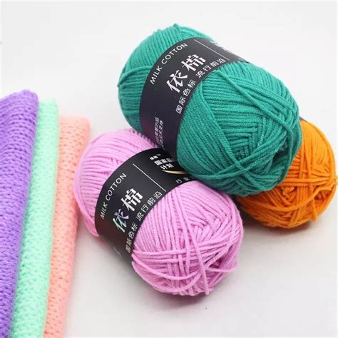 Grams Ball Baby Milk Cotton Yarn For Hand Knitting Crochet Etsy