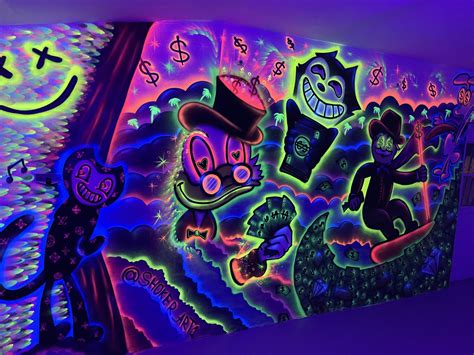 Shoker fluorescent graffiti art mural miami by Shoker Art1 on Dribbble