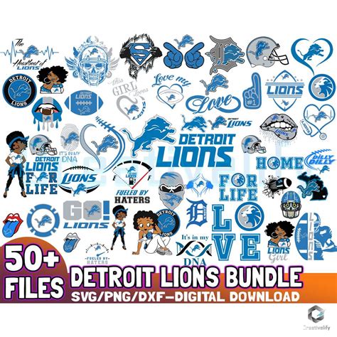 Detroit Lions Svg Bundle Nfl Team Digital Download Creativelify