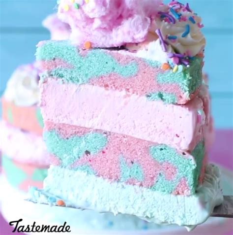 Cotton Candy Ice Cream Cake Ice Cream Cake Recipe Ice Cream Candy