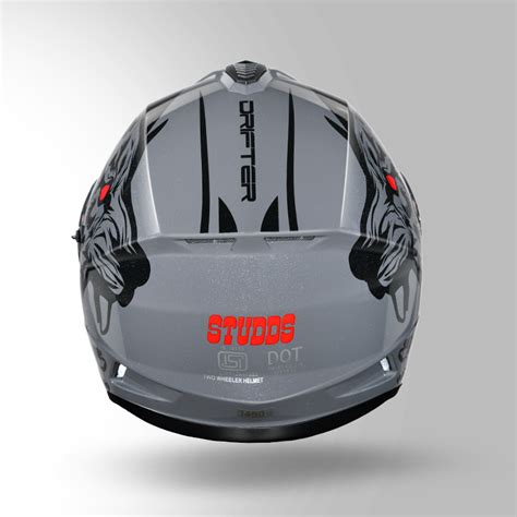 Studds Drifter D Decor Grey Black Full Face Helmet Buy Online