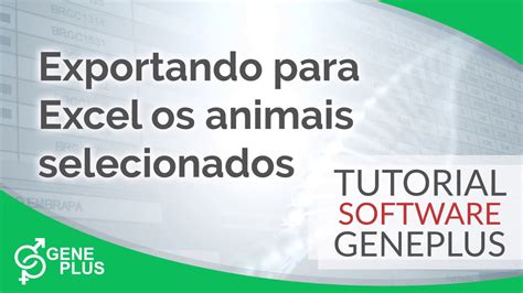 Tutorial Geneplus Exportando Para O Excel Youtube