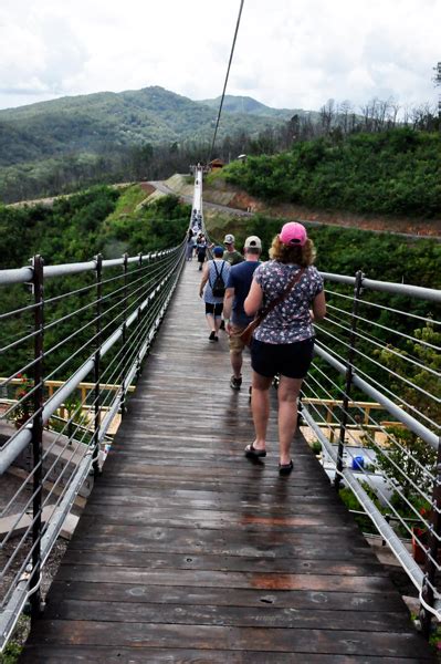 The Two RV Gypsies on the Gatlinburg Skybridge in 2020