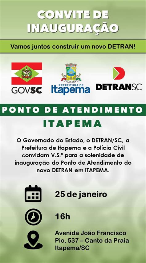 Detran Sc Inaugura Ponto De Atendimento Em Itapema Jornal A Hora