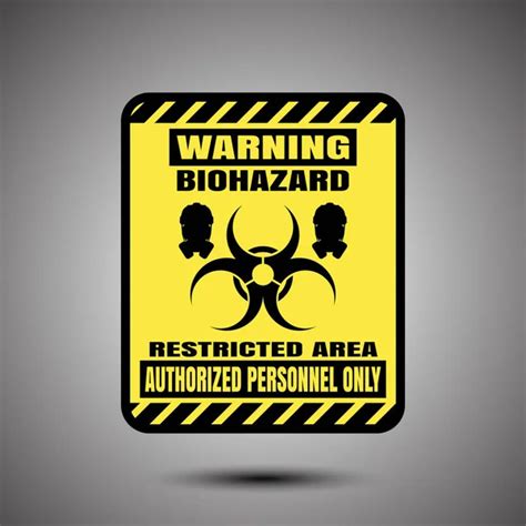 Vector Poster Of Biohazard Warning On The Yellow Background Stock