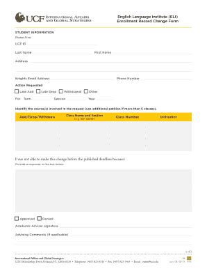 Fillable Online International Ucf English Language Institute Eli