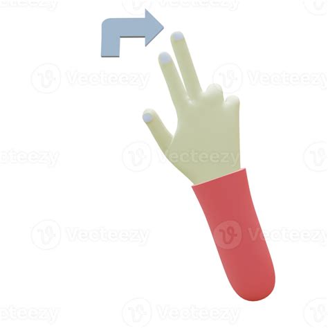 3 D illustration of flick right hand gesture icon 34762967 PNG