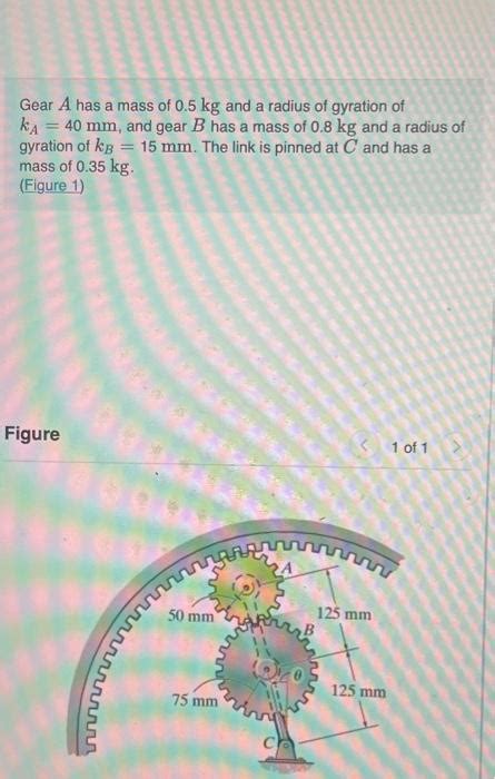 Solved Gear A Has A Mass Of Kg And A Radius Of Gyration Chegg