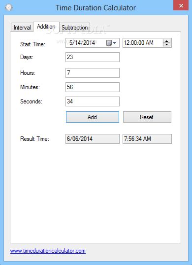 Time Duration Calculator - Download - Softpedia
