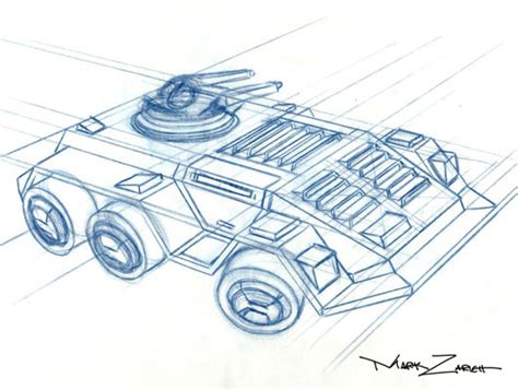 Mark Zarich: 3D + Concept Art: Flamethrower tank sketches