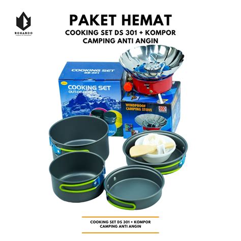 Jual Cod Paket Hemat Cooking Set Ds Kompor Camping Anti Angin