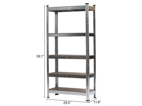 QXDRAGON 5 Tier Adjustable Heavy Duty Metal Storage Rack Garage Shelves