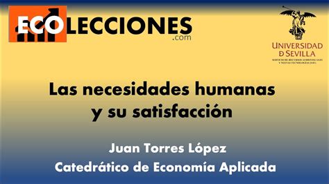 Ecolecciones 21 Las Necesidades Humanas Y Su Satisfacción Youtube