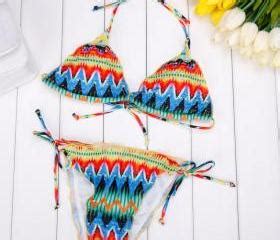 Halter Colorful Reversible String Bikini Set On Luulla