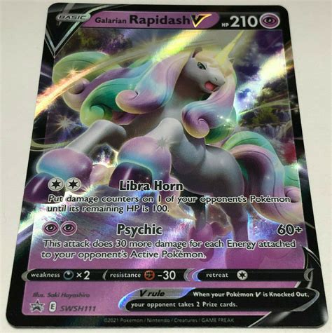 Galarian Rapidash V Swsh111 Promo Ultra Rare Full Art Pokemon Card Tcg