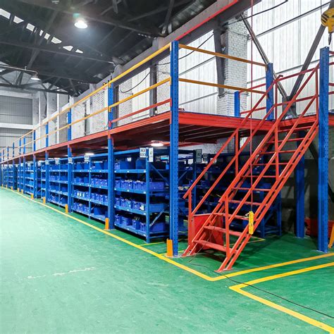 Multi Level Steel Mezzanine Rack For Large Factory Warehouses Premium