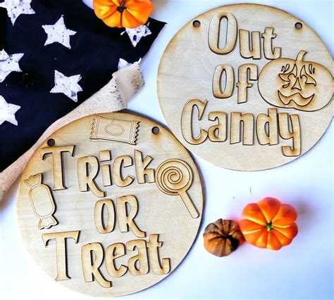 Trick or Treat DIY Sign Set - Etsy