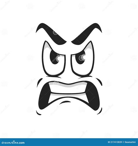 Cartoon Face Vector Icon Emoji With Angry Eyes Stock Vector