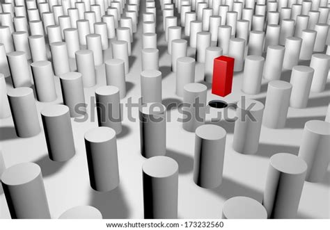 Impossible Metaphor Standing Out Crowd Stock Illustration 173232560