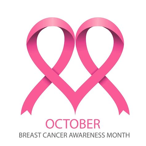 Premium Vector Heart Breast Cancer Pink Ribbon Vector