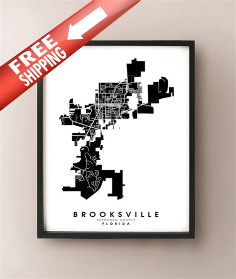 Brooksville, FL City Limits Map Print - Etsy