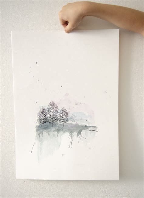 Simple Watercolor Painting Abstract Landscape Paysage Aquarelle