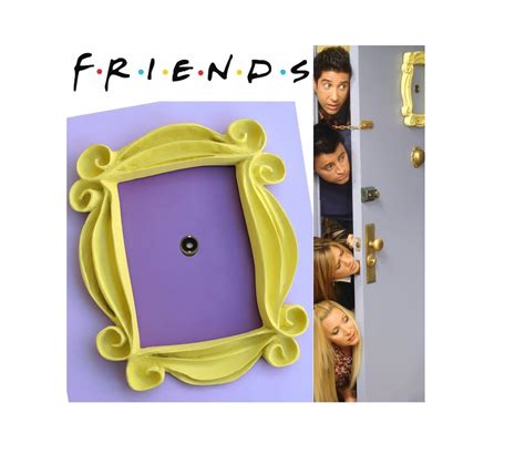 Friends tv show frame friends peephole frame friends yellow | Etsy