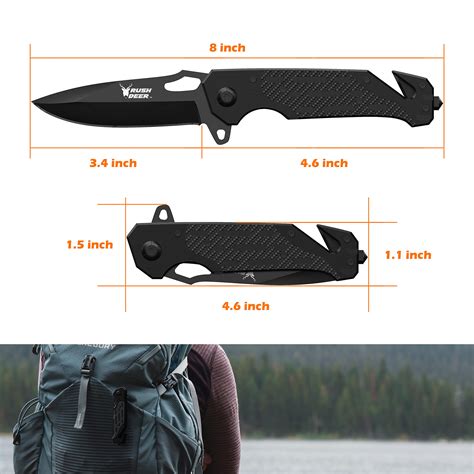 Rush Deer Pocket Knife Folding Knife With Clip Glass Breaker