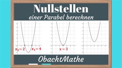 Nullstellen Einer Parabel Berechnen Ganz Einfach Erkl Rt