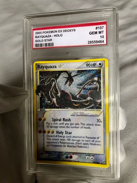 Rayquaza Gold Star EX Deoxys Holo Crafted Pokemon Card READ DESCRIPTION