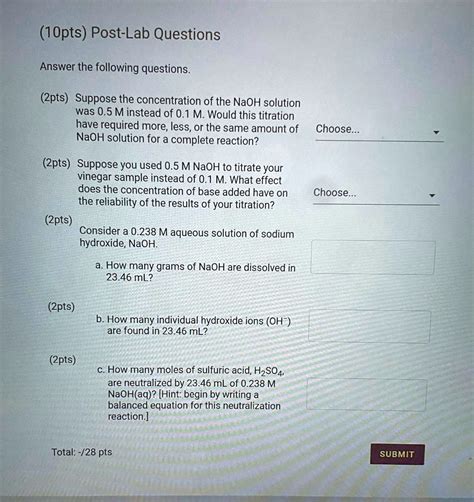 Solved Post Lab Questions Answer The Following Questions Pts