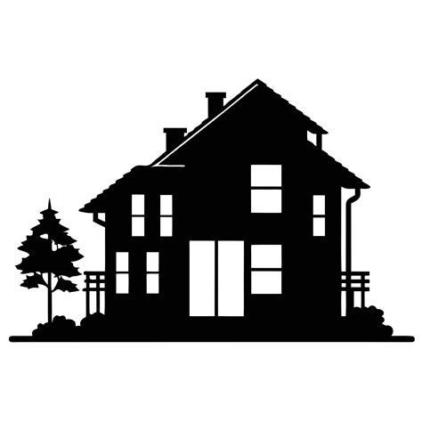 Flat design house silhouette isolated white background 47489942 Vector ...