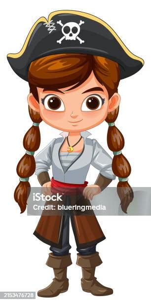 Vector Illustration Of A Young Female Pirate Stock Illustration