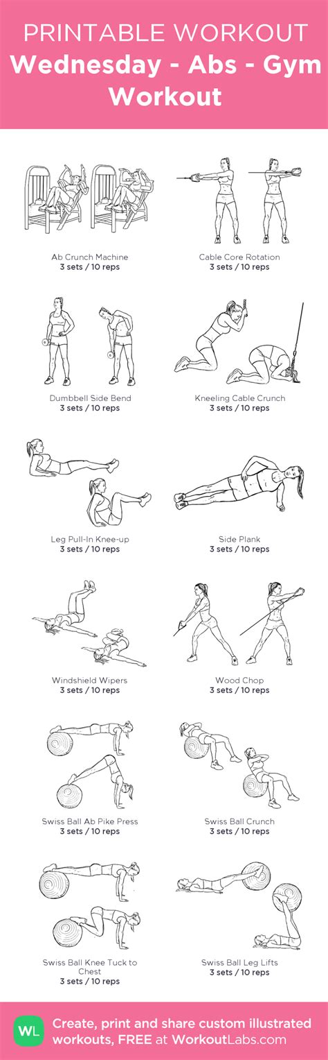 Wednesday Abs Gym Workout My Custom Workout Created At • Click Through To