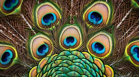 Premium Photo A Close Up View Of A Peacocks Feathers