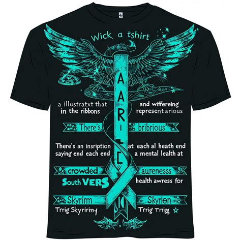 St Thomas Word Gbt Black Tshirt With Mental Health Awareness Ribbons