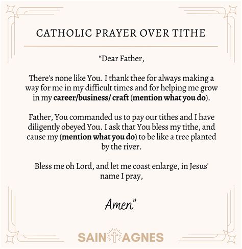 Powerful Prayer For Tithes And Offering Printable Images