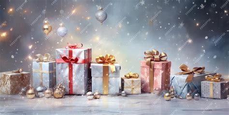 Premium AI Image | Christmas background with gift boxes