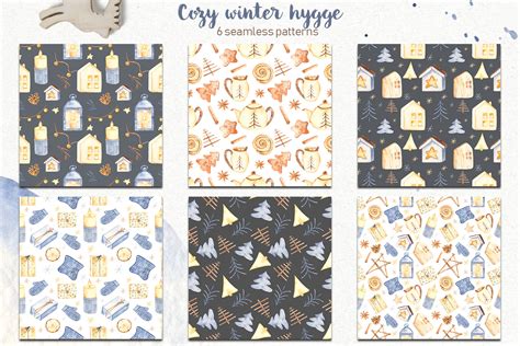 Watercolor Cozy Winter Hygge Clipart Christmas Winter Collection By