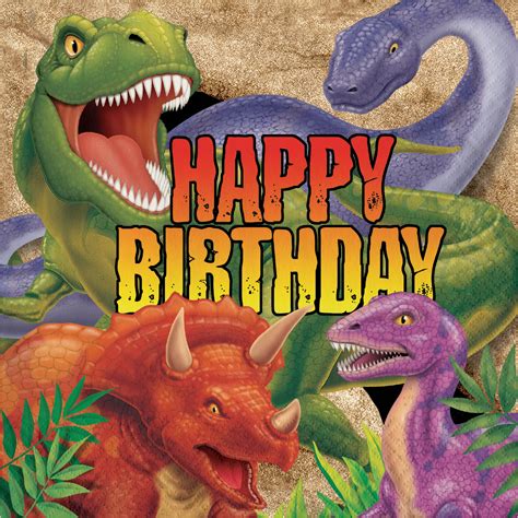 Ply Lunch Napkins Happy Birthday Dino Blast Birthday Napkins