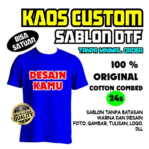 Jual Kaos Custom Sablon Dtf Lengan Pendek Desain Suka Suka Bahan Kain