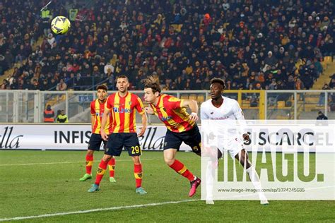 Federico Baschirotto Us Lecce And Tammy Abraham As Roma During Us