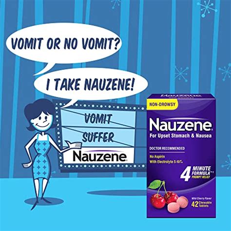 Nauzene Upset Stomach Nausea Chewable Tablets Flavor Wild Cherry