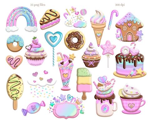 Candyland Clipart Candy And Sweets Clipart Digital Download Etsy