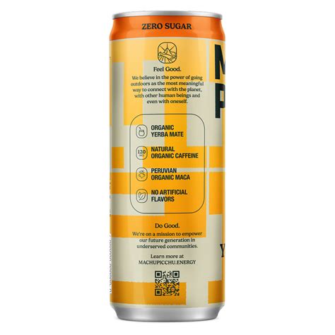 Machu Picchu Energy Organic Yerba Mate Zero Sugar Ocean Citrus Fl