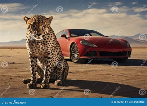 Cheetah next to sports car stock illustration. Illustration of beast ...