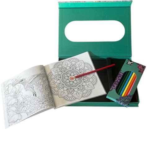 Livro De Colorir Mandala - LIVRO DE COLORIR COM 96 DESENHOS MANDALA E 10 LÁPIS DE COR, CRAFT ID ...