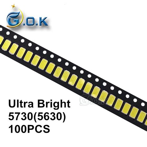 100pcs Ultra Bright LED SMD Chip 5730 5630 0 5W 50 55lm 6000 6500K