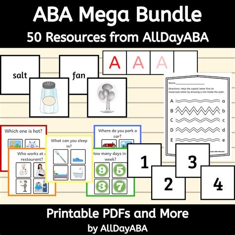 Aba Mega Bundle Of Worksheets Therapy Activities Printable And Flash
